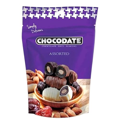 Chocodate Assorted Chocolate with Almond, Simply Delicious, 80g (UAE)