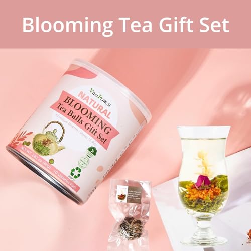 Blooming Tea Flowers Gift Set, 10 Unique Varieties Flowering Tea Balls, Individual Packing Handmade Flower Teas for Anniversary, Valentine, Birthday