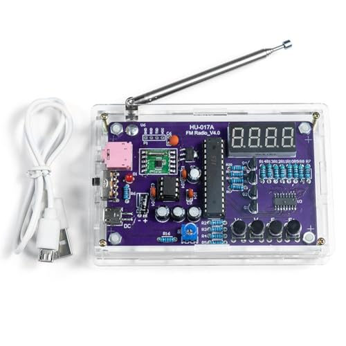 Junterone Kit de montaje de radio circuito impreso FM haciendo un microcontrolador DIY producción electrónica conveniente soldadura accesorios a granel
