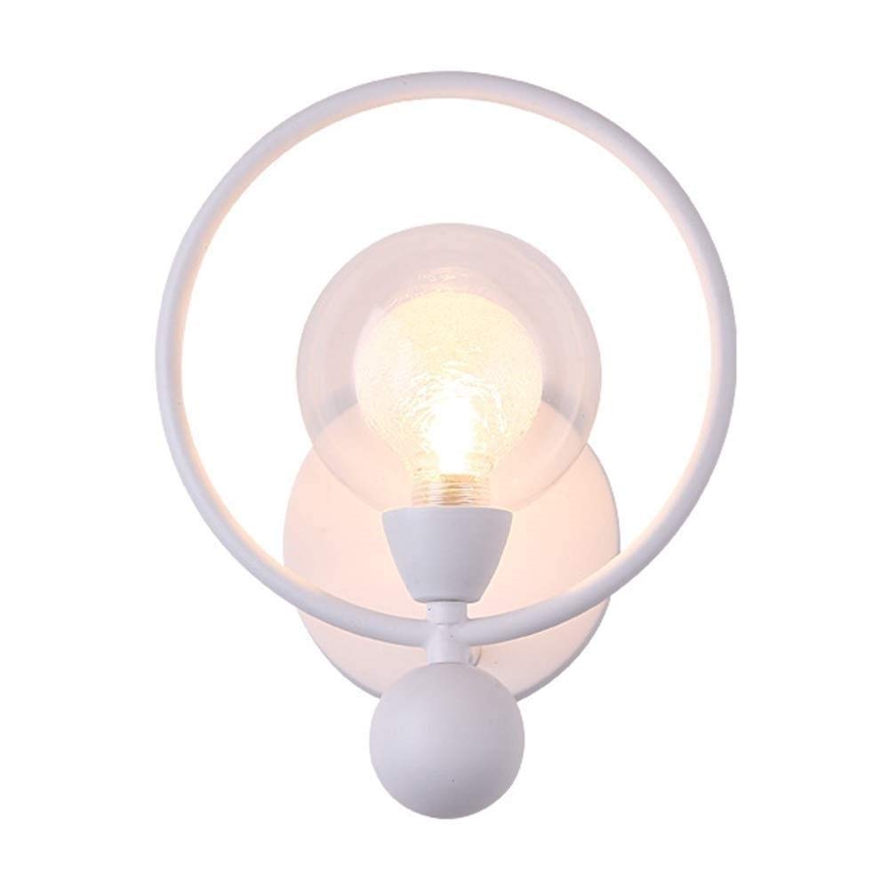 Creativo Anello Bianco Decorazione in Metallo Lampada da Parete semplicità Moderna Ristoranti Lampada da Parete per Interni Comodino Soggiorno Cucina Sala Studio Corridoio Sconce G9
