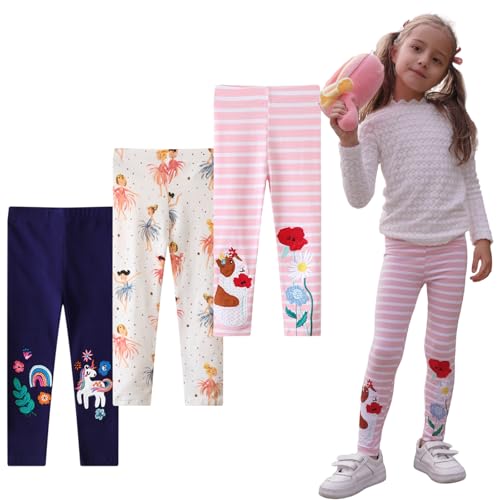 EmaoFun Legging Enfant Fille,Lot de 3,(3-7) Ans angel7t