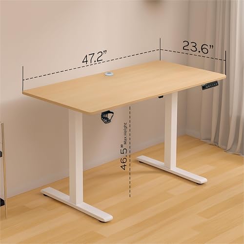 Image of iVOOMi Electric Height Adjustable Desk, 3 Memory Preset with Display, Lifts UP to 100KG, Collision Proof, Built-in Utility Holders, Sit-Standing Table for Home & Office Use, Work, Study & Gaming