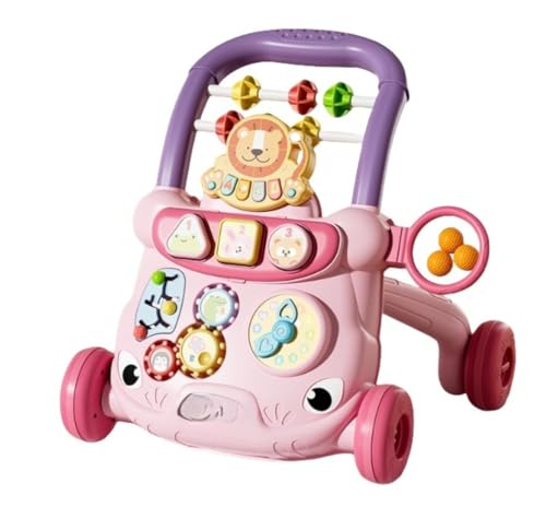 Arfobug幼児用おもちゃ 歩行器 子供 赤ちゃん 立つ 歩行学習 台車 歩行補助 転倒防止 ギフト 赤ちゃんの歩行補助 (ピンク,充電)