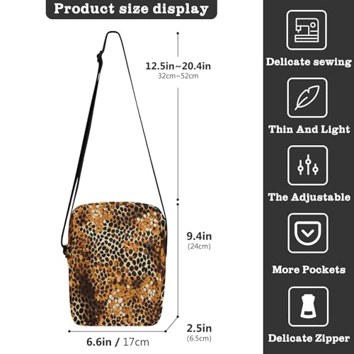 mens messenger bag Crossbody Bags For Women Shoulder Handbags Adjustable Strap for Outdoor Daily Outdoor Daily- Leopard Gradient Glitter Decoration Sequins Purple Yellow3