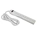 6Ft 8-Outlet Surge Protector 15A, 90J -- 6 Foot Power Cord with 8 Outlets on Strip (White)