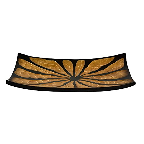 AeraVida Gentle Long Leaves Mango Wood PlateTray