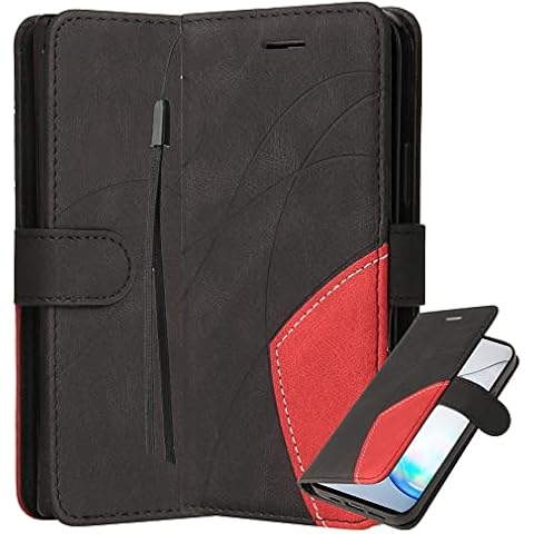 Klapber Flip Case for Xiaomi Redmi Note 10 Pro Phone Case, Redmi Note 10 Pro Leather Wallet Case Card Slot Holster, Kickstand Protective Bumper TPU Silicone Shell for Xiaomi Redmi Note 10 Pro, Black Cover