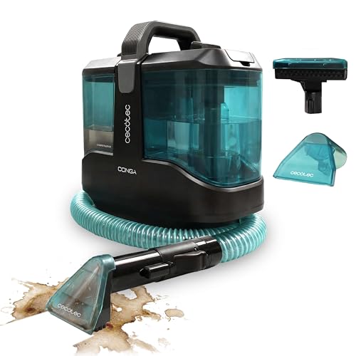 Cecotec Limpiador Aspirador de Tapicerias y Alfombras con Cable Compacto Conga 3000 Carpet&Spot Clean X-Treme. 450W, 13kPa, Depósito de Agua Limpia 1000ml y Agua Sucia 550ml, Spray Pulverizador