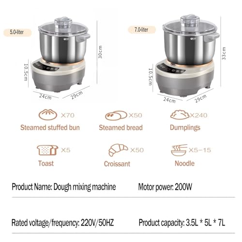 Teigknetmaschine mit Fermentationsfunktion, elektrischer Mixer zum Backen, kompaktes Antihaft-Design für effiziente Teigzubereitung