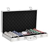Ensemble de poker professionnel : cet ensemble comprend 5 dés, 2 jeux de cartes, 1 bouton du croupier et 300 jetons.