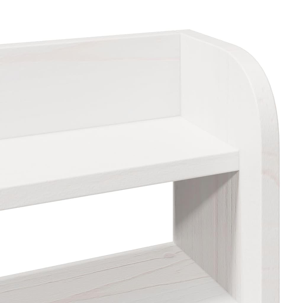 vidaXL Kopfteil mit Ablagen Weiß 75 cm Massivholz Kiefer