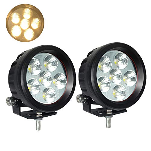 Lightronic 3.5" Round Compact-Size 18W 3000K Amber Super Bright Flood Beam LED Off