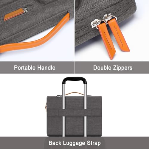 Image of MOSISO 360 Protective Laptop Shoulder Bag,17-17.3 inch Computer Bag Compatible with MacBook, HP, Dell, Lenovo, Asus Notebook,Side Open Messenger Bag with 4 Zipper Pockets&Handle, Taupe Gray