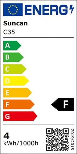 10 Pack E14 Flame Tip LED Filament Candle Light Bulb, 4W 300 LM - 25W Incandescent Bulbs Equivalent - Small Edison Screw Matte Candle Bulb, 2700K Warm White,Non-Dimmable,Energy Class F