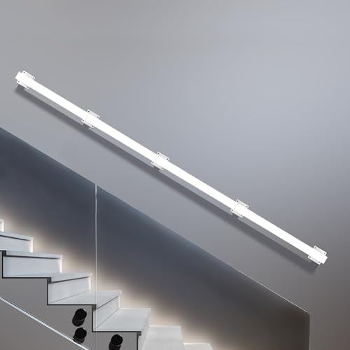 【CORRIMANO IN FERRO DI QUALITÀ】: Realizzato in ferro di alta qualità, questo corrimano per scale / ringhiera per scale interna / esterna convince per la sua stabilità e lunga durata. La verniciatura a polvere bianca protegge in modo affidabile da ruggine, graffi e intemperie, ideale per uso interno ed esterno.
