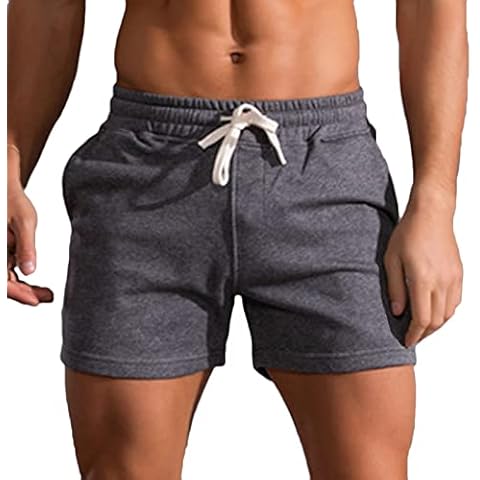 Muscularfit Shorts for Men 7 Inch Gym Mens Sweat Shorts Outdoor Sport Gym Athletic Shorts Comfortable Drawstring Fitness Sport Shorts with Pockets Nylon Shorts Dark Gray M Cover