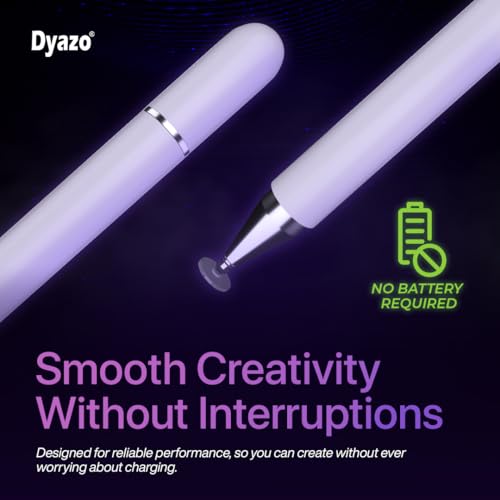 Dyazo Aluminum Super Light Weight Capacitive Stylus Pen for Touch Screen Devices with Fine Point Disc Compatible with All iOS and Smart Android Phone & Tablets Non Magnetic (White) - Image 6