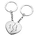 Produktbild Schmalz Herz Schlüsselanhänger Metall/Partner-Schlüsselanhänger Broken Heart geteiltes Herz ICH Liebe Dich Herz Partner SCHLÜSSELANHÄNGER m. Gravur graviert Neu