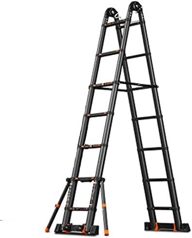 Ladders,Telesladder Telescoping Ladder 27Feet, Quick Button Retraction Telesextension Ladder Protective Design for Outdoor Working Extendable Folding Ladder (Color : 27ft) (22ft)