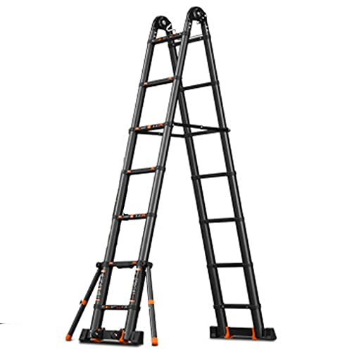 Ladders,Telesladder Telescoping Ladder 27Feet, Quick Button Retraction Telesextension Ladder Protective Design For Outdoor Working Extendable Folding Ladder (Color : 27Ft) (22Ft) #TOP17