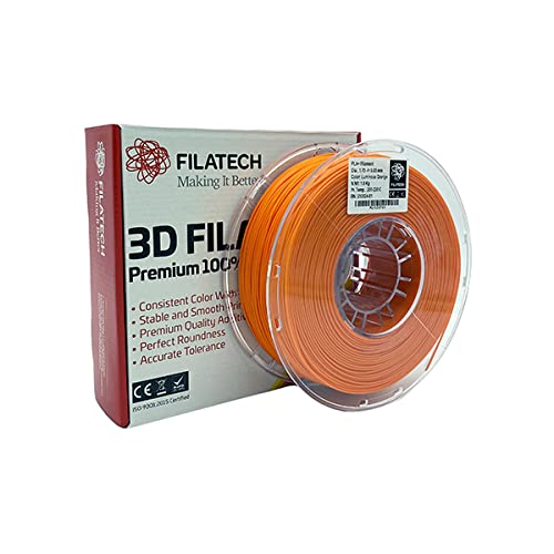 Filatech 3D Printer Filament PLA 1.75-/+0.03mm 1kg Luminous Orange - Made in UAE