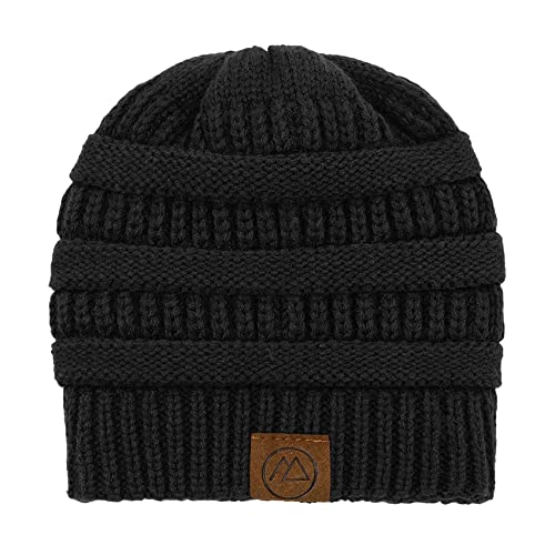 Durio Satin Lined Beanie Winter Warm Satin Lined Beanie For Women Cable Knit Beanies Women Thick Winter Hat For Womens Beanies For Winter Hats Black One Size #TOP3