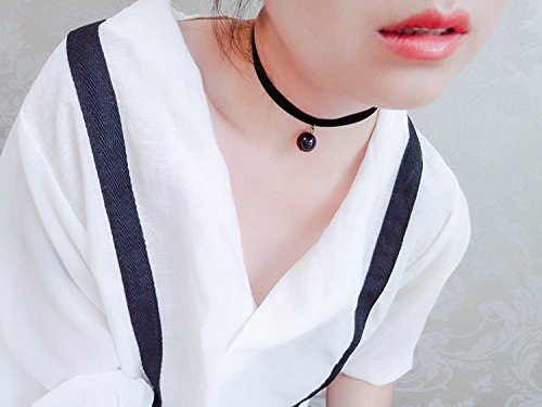 Shining Diva Fashion Jewellery Girls/Women's Black Fabric Lace Chokers Stylish Necklace Combo Set of 7 Pieces (cmb271) - Image 4