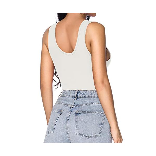 MANGOPOP-Womens-Scoop-Neck-Button-Down-Ribbed-Sleeveless-Tank-Top-Long-Sleeve-Bodysuits-Jumpsuits MANGOPOP Women's Henley Shirt Scoop Neck Button Down Ribbed Sleeveless Tank Top Long Sleeve Short Sleeve Bodysuits