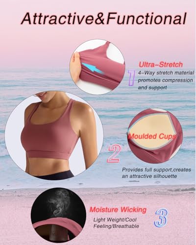 Image of RUNNING GIRL Sports Bras for Women, Molded Cup High Impact Sports Bra Workout Bras for Women High Support Racerback
