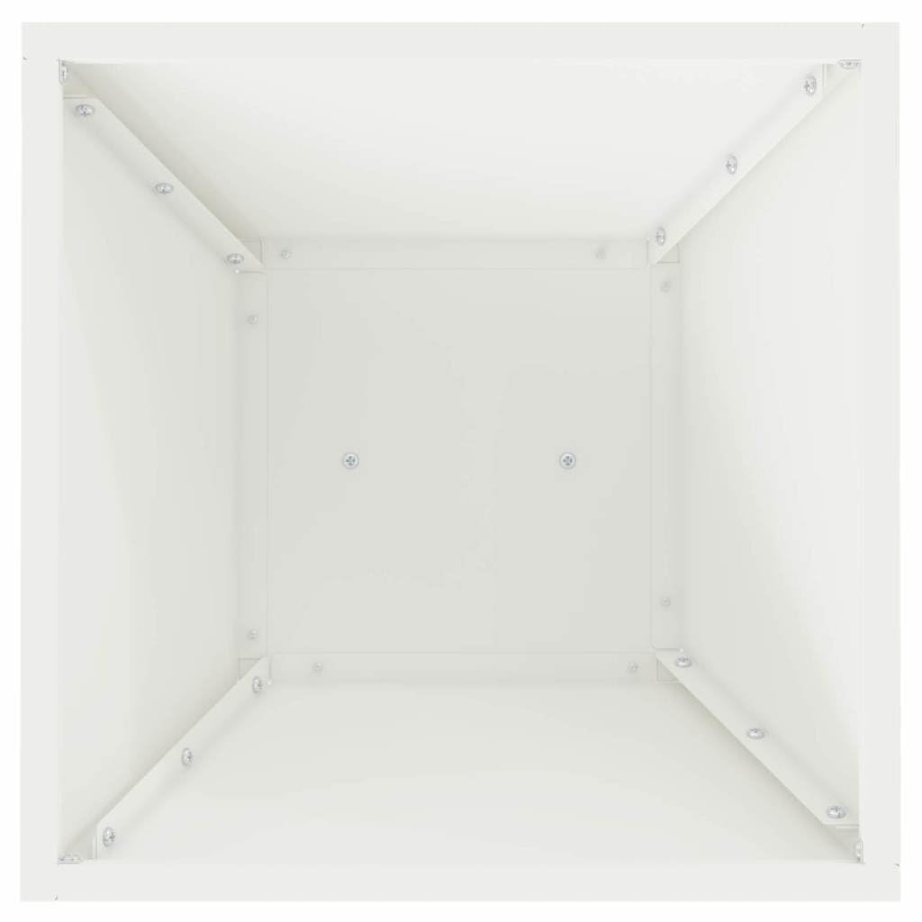 Wazon z białym słupkiem, 2 sztuki 35 x 35 x 73 cm, doniczka zewnętrzna z kolumną na rośliny, trwała i wytrzymała do ogrodu lub tarasu, wymagany montaż
