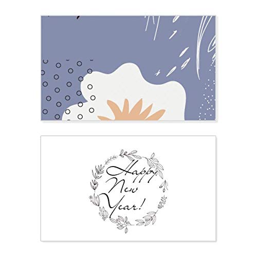 Tarjeta de año nuevo White Purple abstracta y conmemorativa de papelería