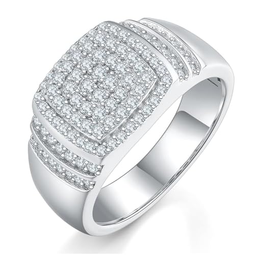 Bague moissanite homme argent 925 diamant VVS1 couleur D taille 5-10