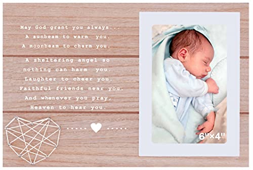 Nzy Baptism Picture Frame Gift-Christening Gift For Godson-Dedication Gift-Unique Godchild Gift- Photo Frame For Godchild From Godmother Godfather Godparent #TOP27