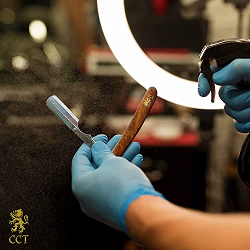 The Cambridge Cutthroat® Straight Edge Razor Kit With 10 Blades Missanda Hardwood & Stainless Steel Professional Barber Cut Throat Razor, Premium Mens Single Blade Razor Shaver, Moustache & Beard Shaper Trimmer, Leather Travel Pouch Included #TOP3