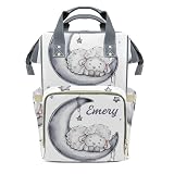 tussouMA Personalized Sleeping Lamb Moon and Stars Custom Name Diaper Bag Backpack For Baby Boy Girl Dad Mom Unisex for Adult Daypack Holiday Gift