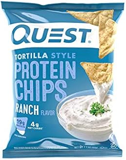 Quest Nutrition Tortilla Style Protein Chips, Ranch, Baked, 1.1oz (Pack of 12)
