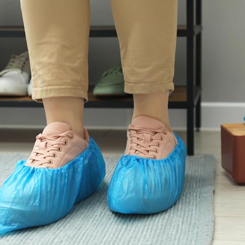 Schuhüberzieher Einweg 100 Stück Überziehschuhe Überzieher Schuhe Schuh Überzieher Einweg Schuhüberzieher Überschuhe Einweg Schuhschutz Überzieher Shoe Cover Blau