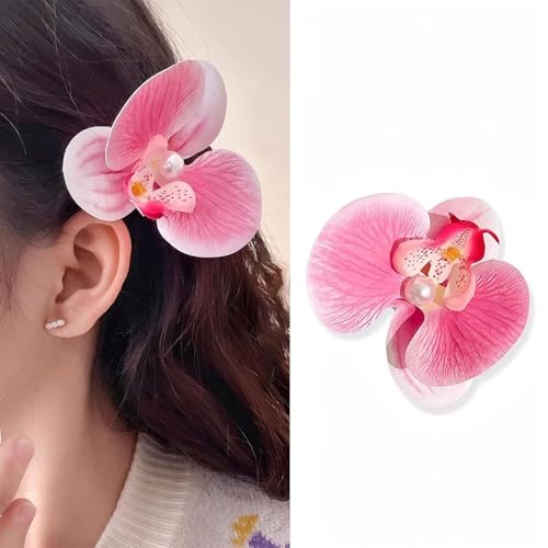 Set de 6 pinzas para cabello flores hawaianas 3.9 pulg miniatura 2