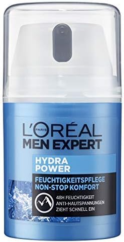 L'Oréal Paris Men Expert Face Cream with Hyaluronic Acid, Hydra Power Moisturiser Non-Stop Comfort 1 x 50 ml