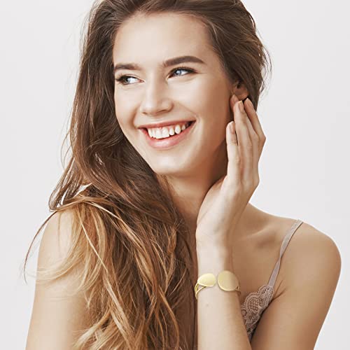 Yanchun Gold Cuff Bracelets For Women Chunky Bangle Bracelets Hinge Gold Polished Frosted Bracelets Irregular Wrist Cuffs For Teen Girls #TOP1
