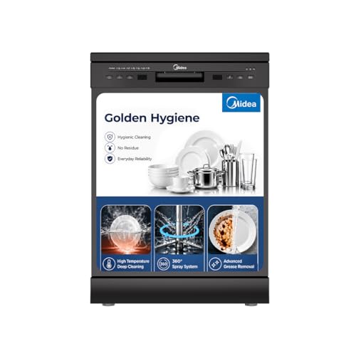 Image of Midea 13 Place Setting Freestanding Dishwasher, 7 Wash Programs, Intensive 70C, Glass Care Mode (ECO & Rapid Wash, Fully Automatic, Suitable for Indian Kitchen)