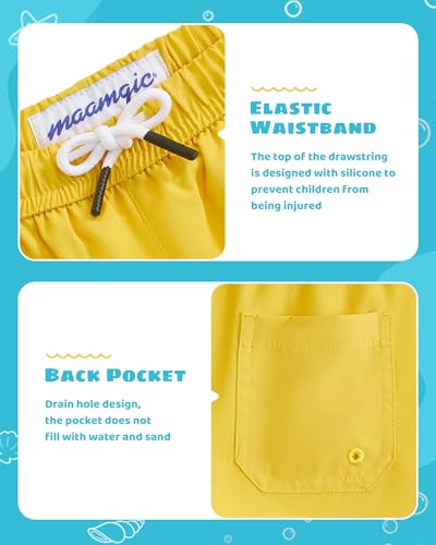 Image of maamgic Boys Swim Trunks with Compression Liner Toddler Stretch Swim Shorts