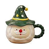 Weihnachtsmann-Weihnachtstasse mit Henkel, Keramiktasse, Weihnachtsmütze, weißer Bart,...
