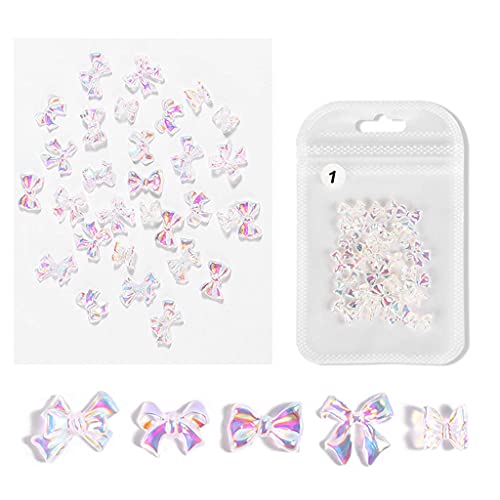 GUMEI Nail Art Sticker 30pcs 3D Harz Bogen Nagel Dekoration Schmetterling Bowknot Nägel Charms Art Designs Cover
