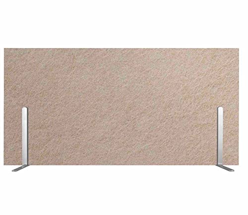 Versare SoundSorb Desktop Privacy Panels | Noise Dampening Modesty| Freestanding | PET Material | 24" x 12" Beige