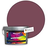 WALLCOVER Colors Wandfarbe Rot 1 L für Innen Innenfarbe dunkel Matt | Profi Innenwandfarbe in Premium Qualität | weitere Größen erhältlich