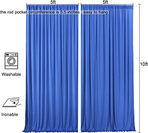 AK TRADING CO. 10 feet x 10 feet Polyester Backdrop Drapes Curtains Panels with Rod Pockets - Wedding Ceremony Party Home Window Decorations - Royal Blue (DRAPE-5x10-ROYAL) by AK TRADING CO. - Image 7