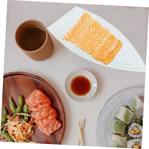 Plato de sushi acrílico en forma de barco 39x19x5 cm miniatura 4