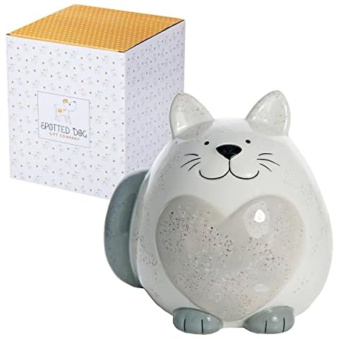 SPOTTED DOG GIFT COMANY - Fat Cat Money Box Piggy Bank for Kids Adults Cat Themed Gift for Cat Lovers Cover