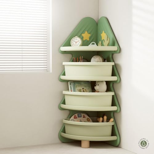 Corner Shelf with 3 Storage Baskets, Tre…